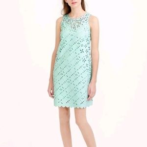 J Crew Laser Cut Dress (10) Mint Green